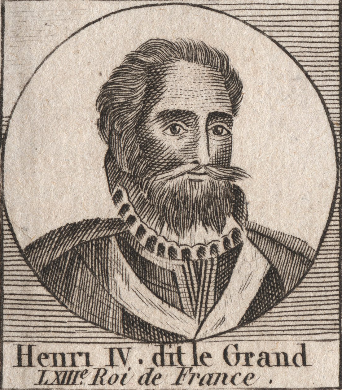 Portræt af Henrik IV (1553-1610) Konge af Frankrig - Portræt af Henrik IV (1553-1610) Konge af Frankrig - gravering fra "Instruction sur l