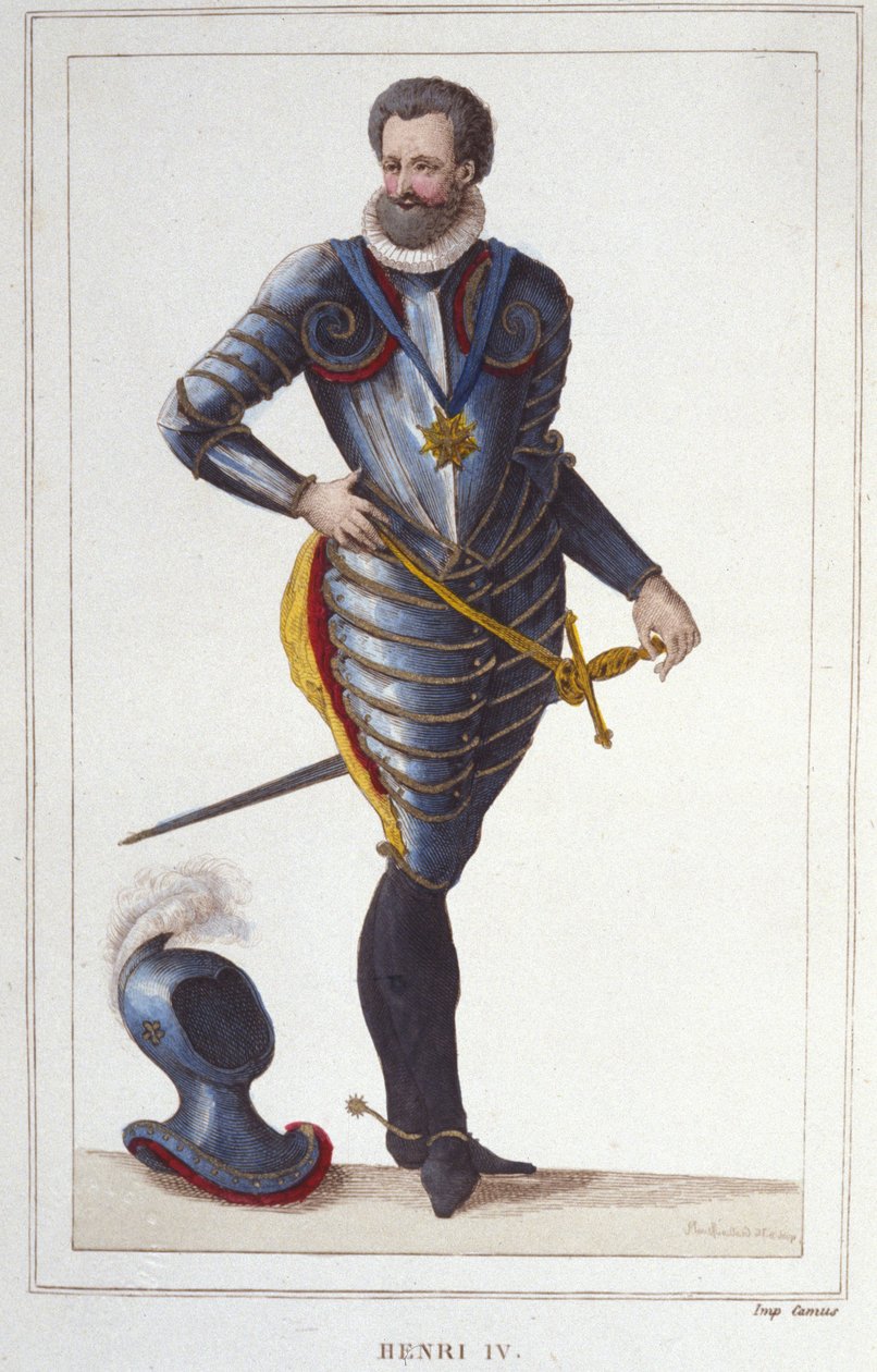 Portræt af Henrik IV (1553-1610), konge af Frankrig, gravering af 1830 af Unknown artist