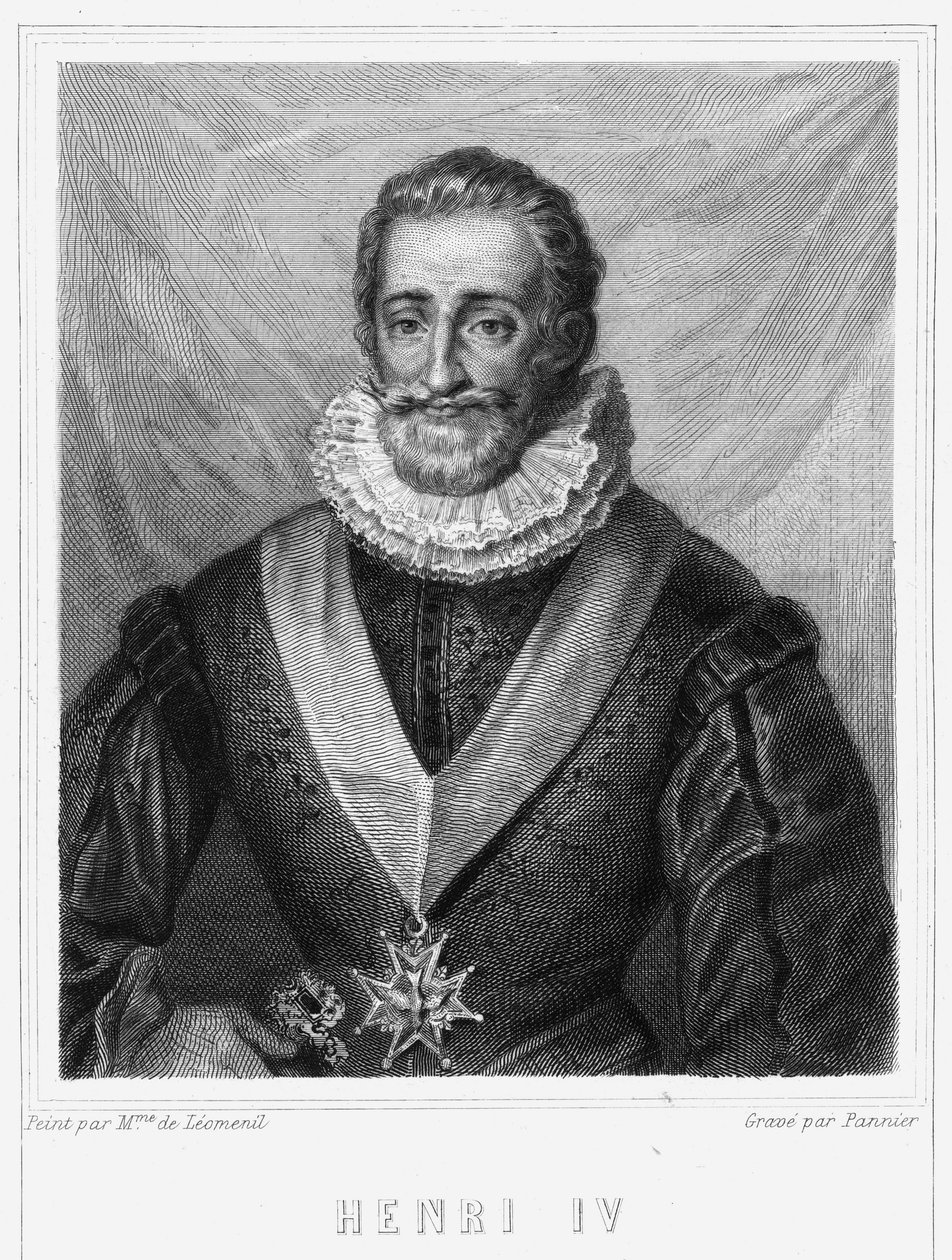 Portræt af Henrik IV (1553 - 1610), konge af Frankrig - i "Histoire des Français"" af Lavallée, stik, nd. af Unknown artist