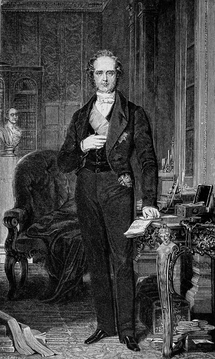 Portræt af Henry Temple, 3. Viscount Palmerston (1784 - 1865) britisk politiker af Unknown artist