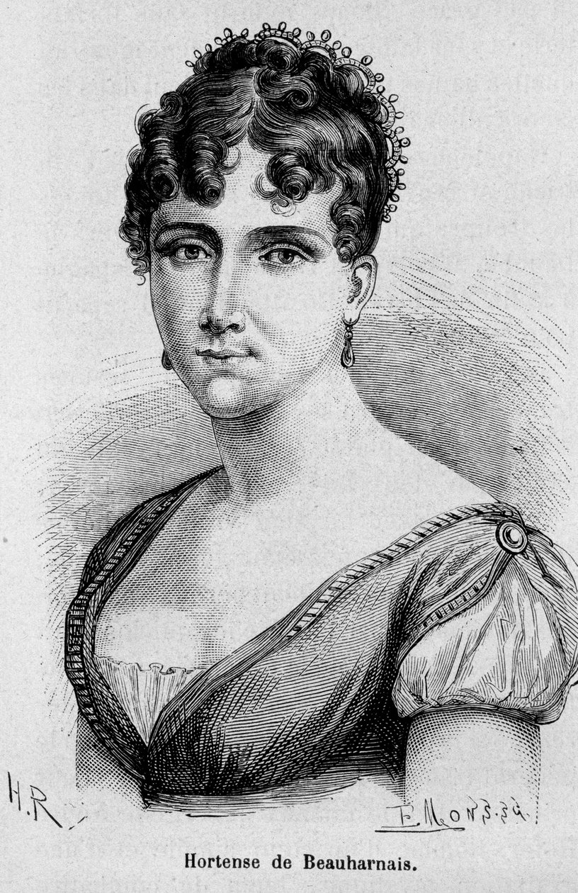 Portræt af Hortense Eugenie Cecile de Beauharnais, Dronning af Holland (1783-1837), datter af Josephine de Beauharnais og Viscount Alexandre de Beauharnais - i "" L
