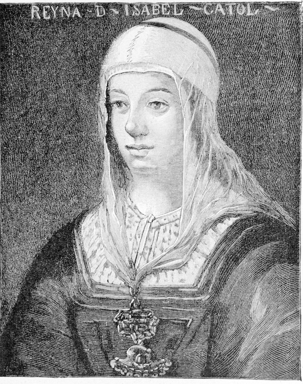 Portræt af Isabella I den katolske (1451 - 1504), dronning af Castilien. af Unknown artist