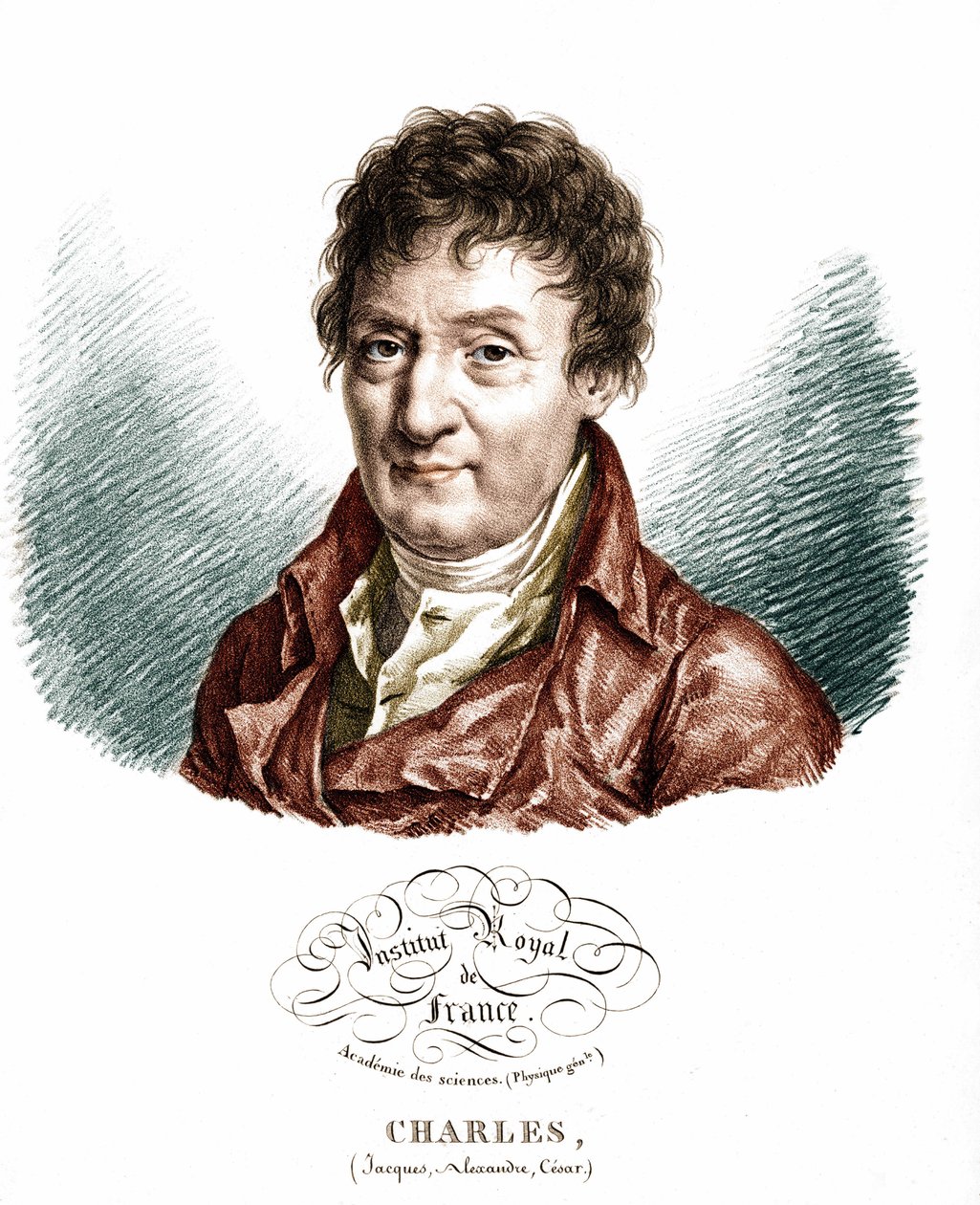 Portræt af Jacques Alexandre Cesar Charles (1746-1823), fransk fysiker. af Unknown artist