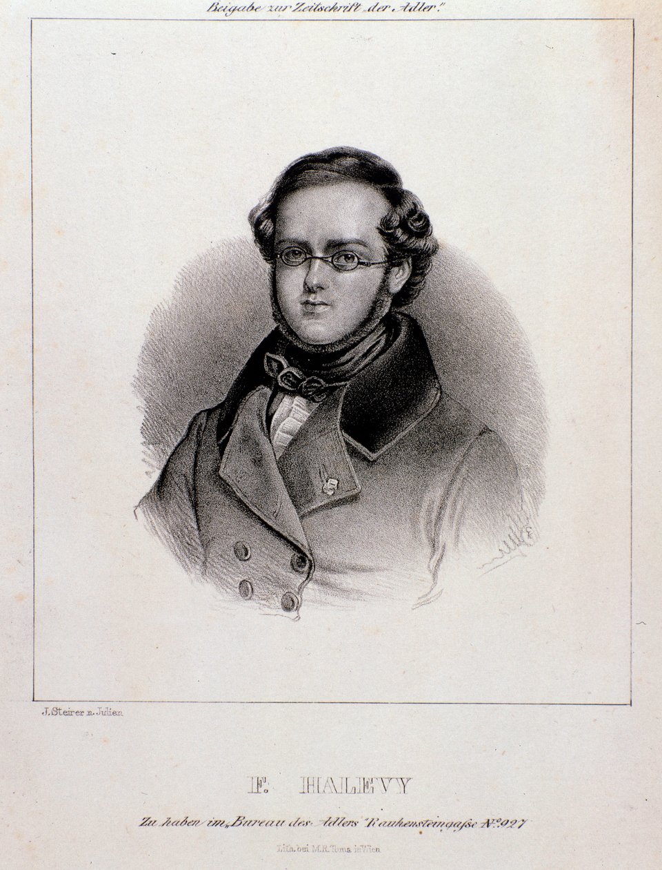 Portræt af Jacques Fromental Halevy (gravering) af Unknown artist