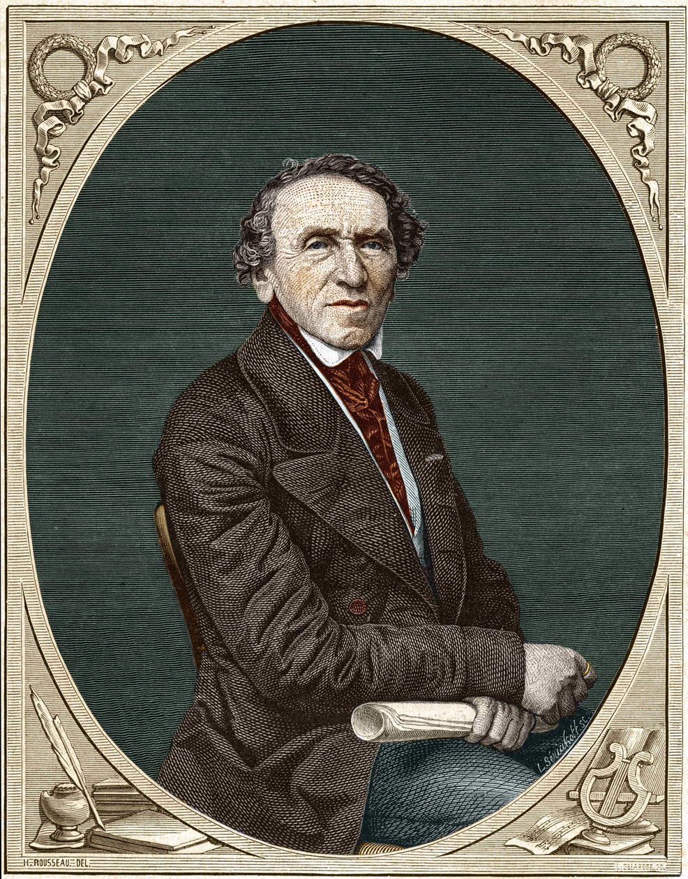 Portræt af Jakob Liebmann Meyerbeer (1791-1864), tysk komponist. af Unknown artist