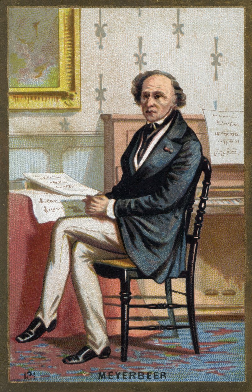 Portræt af Jakob Liebmann Meyerbeer (1791-1864), tysk komponist. af Unknown artist