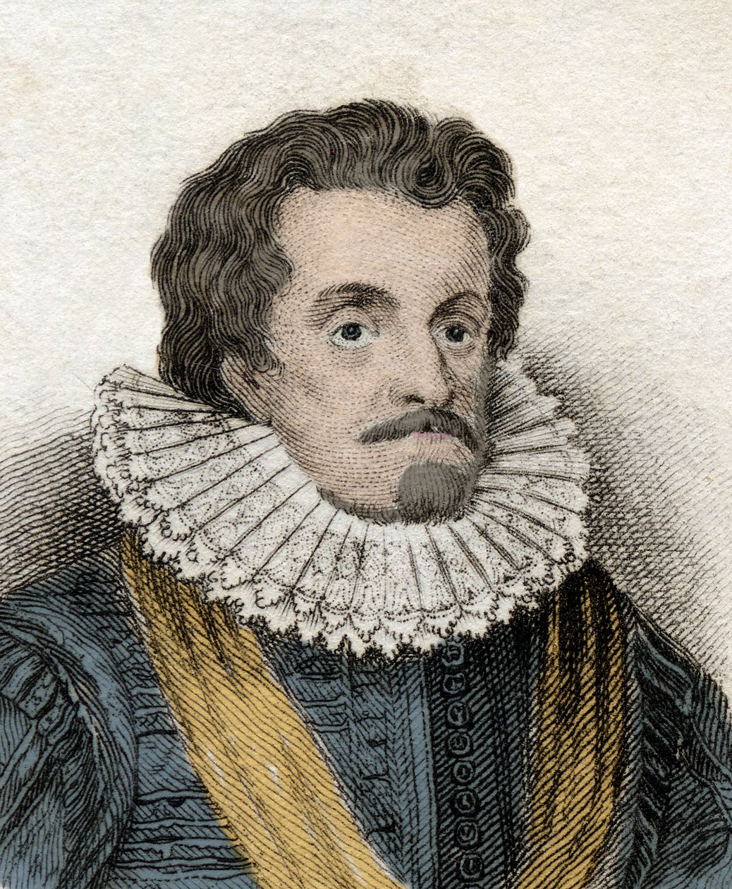 Portræt af James I (James 1st Stuart) (1566-1625), konge af England og Irland (eller James VI (eller James VI), konge af Skotland) Indgravering af det 19. århundrede. af Unknown artist