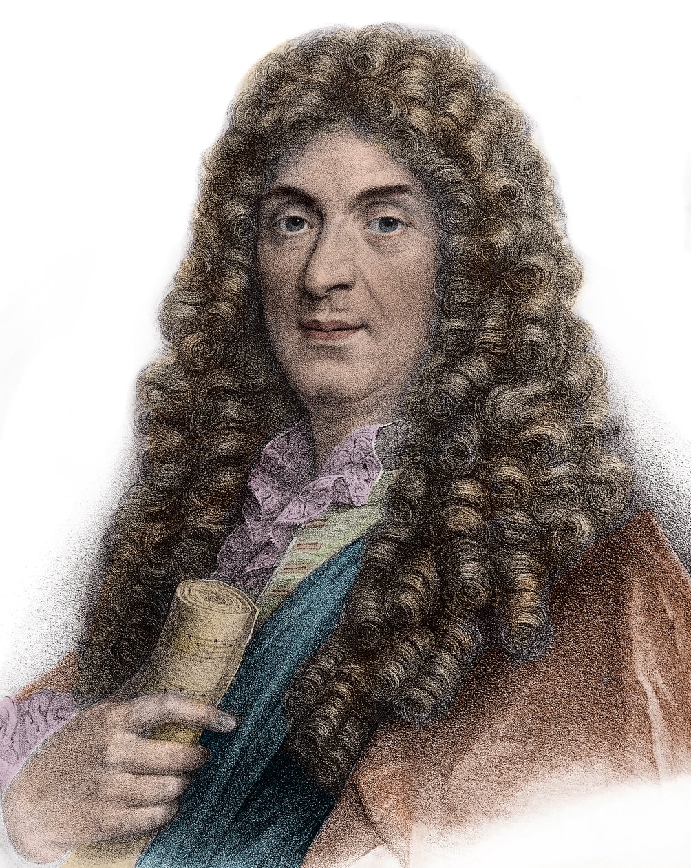 Portræt af Jean-Baptiste Lully gravering 1800-tallet - Portræt af Jean Baptiste (Lully (Giovanni Battista Lulli) (1632-1687) af Unknown artist