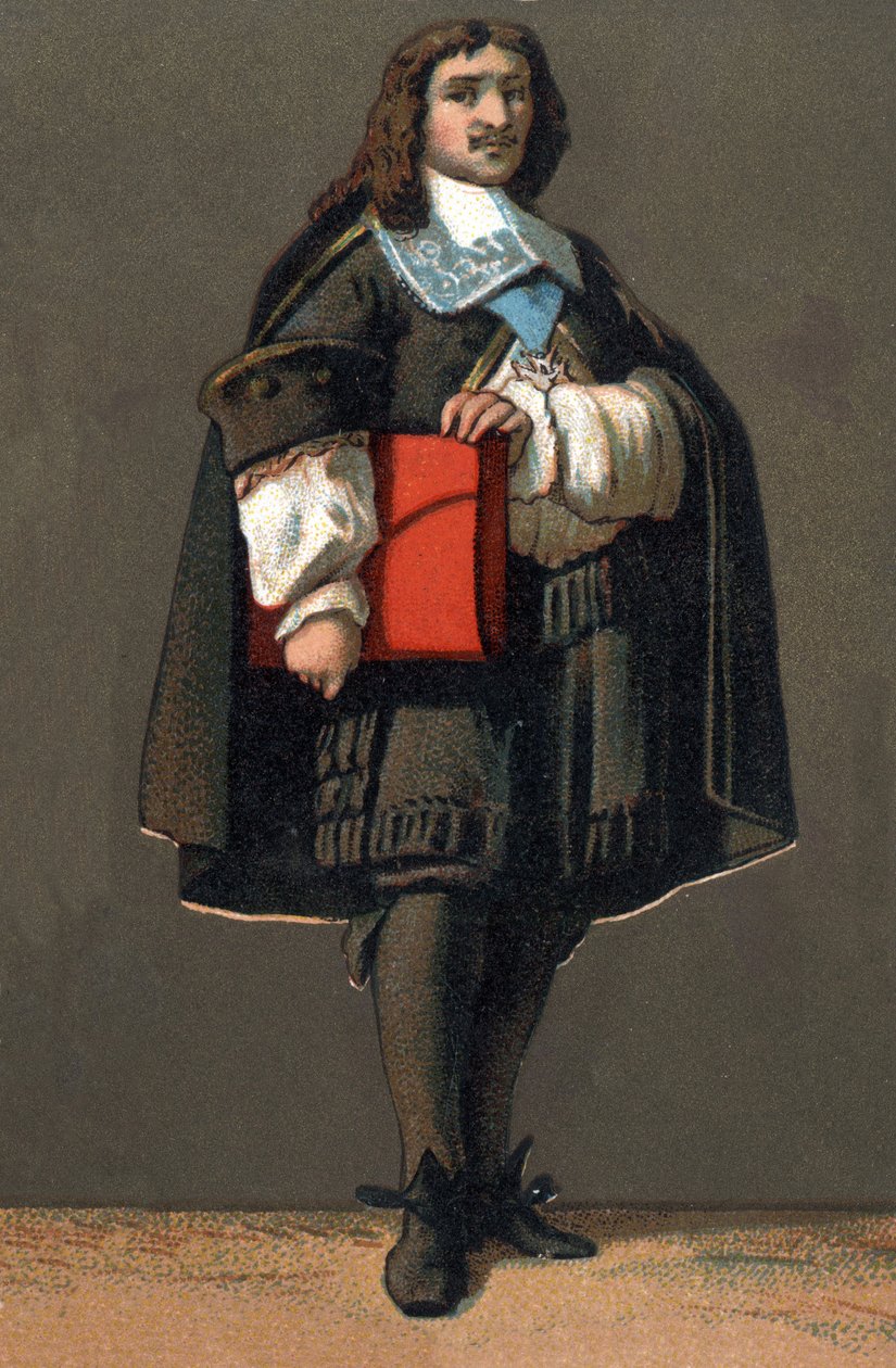 Portræt af Jean Baptiste (Jean-Baptiste) Colbert (1619-1683), finansformanden for Ludvig XIV. Kromolitografi omkring 1890. af Unknown artist