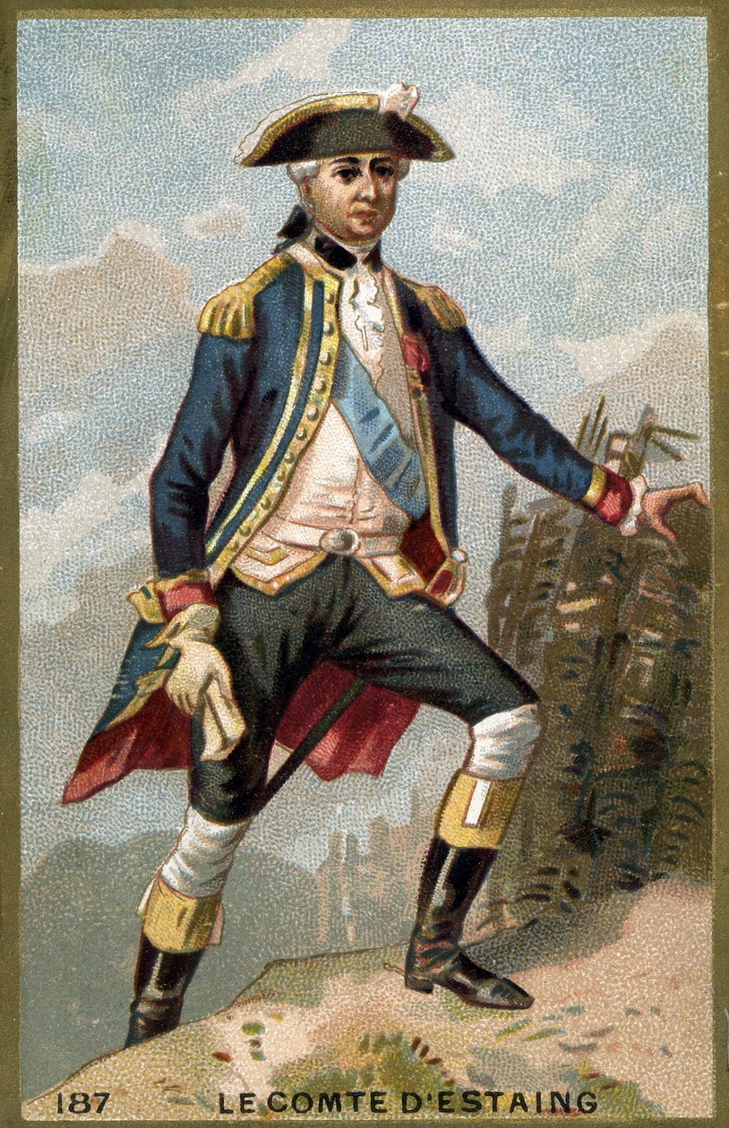 Portræt af Jean Baptiste, greve af Estaing (1729 - 1794), fransk admiral. Kromolitografi af det 19. århundrede. af Unknown artist