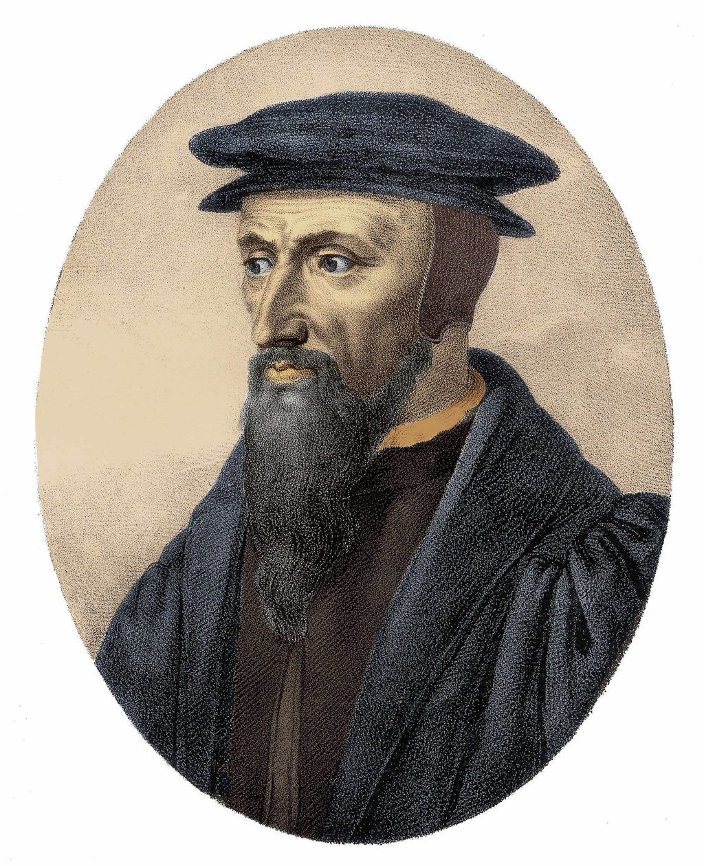 Portræt af Jean Calvin (1509 - 1564) - gravering af Unknown artist