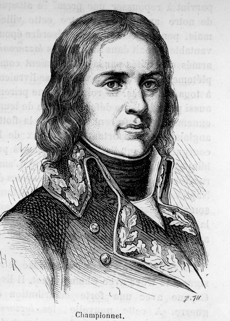 Portræt af Jean Etienne Championet (1762-1800), fransk general, han deltog i revolutionens kampagner. af Unknown artist