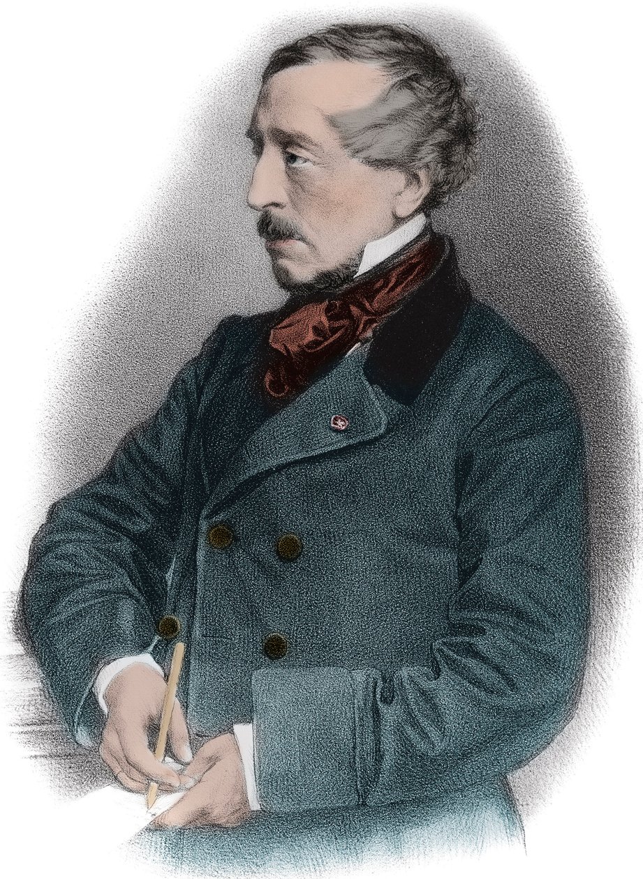Portræt af Jean Jacques (Jean-Jacques) Ampere (1800-1864) fransk historiker - af Unknown artist