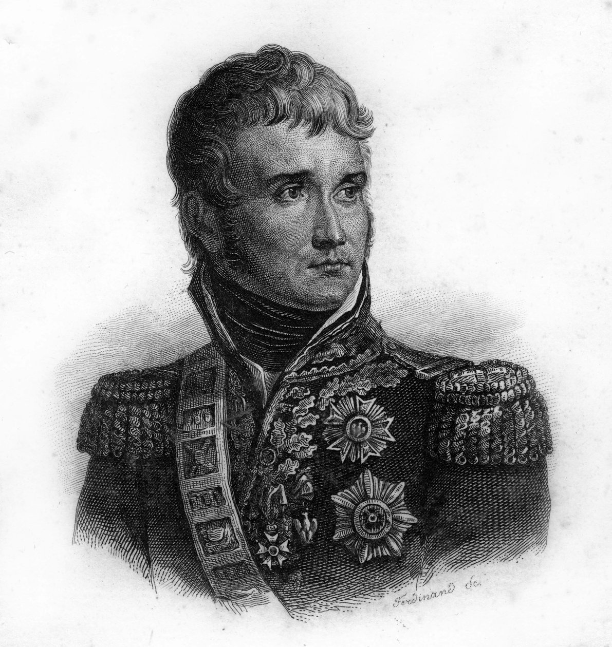 Portræt af Jean Lannes, hertug af Montebello (1769 - 1809) marskal af Frankrig, gravering af det 19. århundrede af Unknown artist