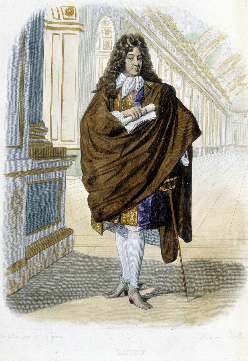 Portræt af Jean Racine, fransk dramatiker og digter (1639 - 1699) - i "" Le Plutarque francais", red. Mennechet af Unknown artist
