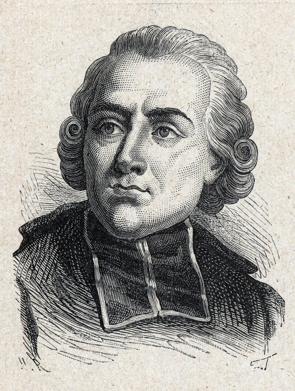 Portræt af Jean Sibrake (Jean-Sibrakes) (eller Siffrein) abbe Maury (1746-1817), fransk kardinal og arkevek i Paris, medlem af Academy francaise - Indgravering af 1889 af Unknown artist