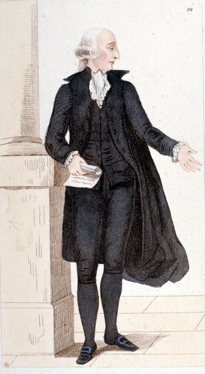 Portræt af Jean Sylvain BAILLY (1736-1793), forfatter, astronom og politiker valgt til Académie francaise. Forfatter til især astronomiens historie. Han blev guillotineret for at hjælpe Louis XVI med at flygte. Stik fra 1830. af Unknown artist