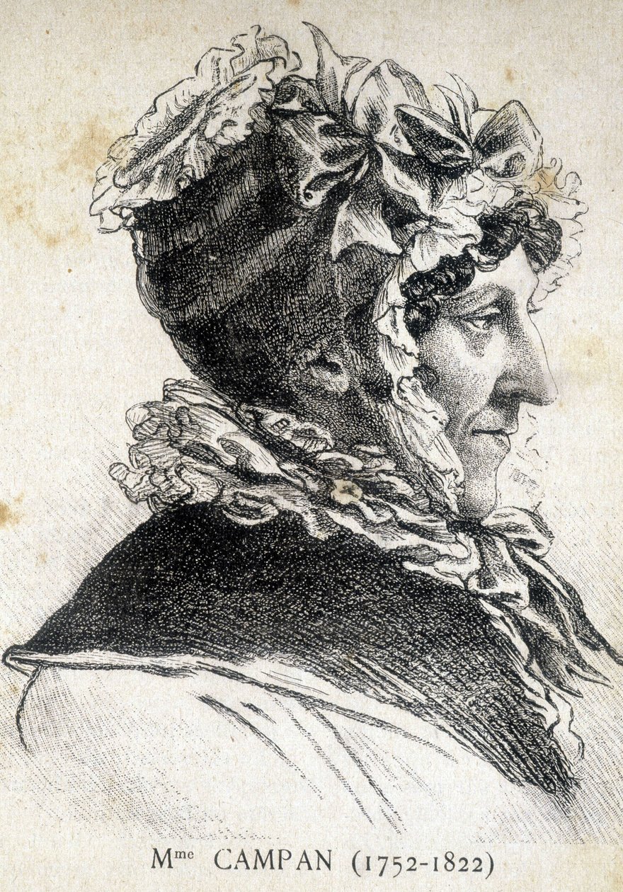 Portræt af Jeanne Louise Henriette Genest, Madame Campan (1752 - 1822), fransk pædagog - i "" Les Contemporains", n.d. slutningen af ​​det 19. århundrede. af Unknown artist