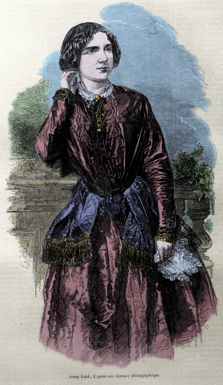 Portræt af Jenny Lind (1820-1887), svensk sangerinde. af Unknown artist