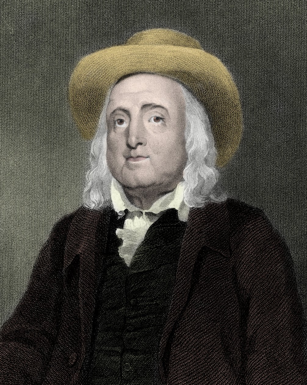 Portræt af Jeremy Bentham (1748-1832), britisk filosof moralist og lovgiver. af Unknown artist