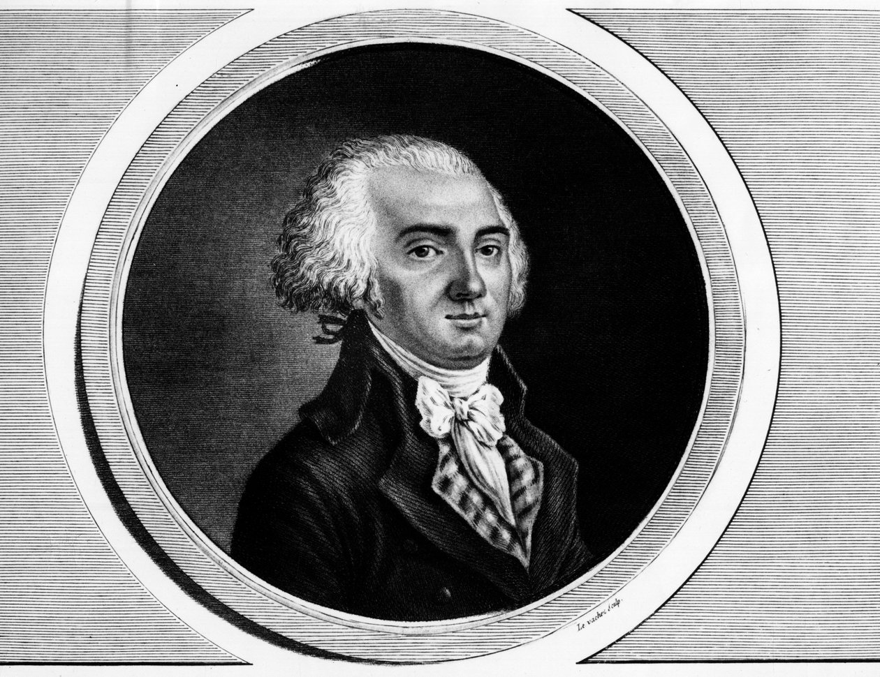 Portræt af Jerome Petion de Villeneuve (1759-1793) præsident for konventet og medlem af generalstaterne. Indgravering i "" Komplet samling af historiske malerier fra den franske revolution, i tre bind.""" 1804. af Unknown artist