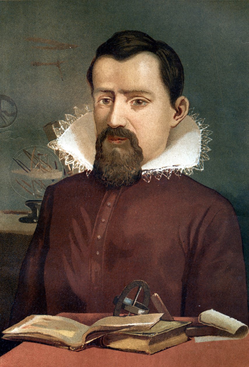 Portræt af Johannes Kepler (Keppler), astronom (1571 - 1630), efter Science and its Men af ​​Louis Figuier, Barcelona 1881 af Unknown artist
