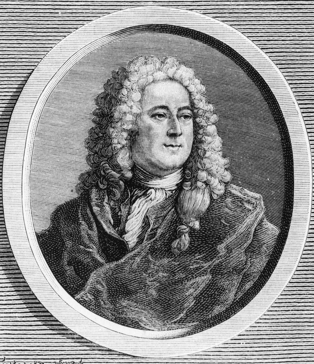 Portræt af John Law (1671 - 1729), skotsk finansiel person, der forårsagede konkurs i 1720 (Event of the Rue Quincampoix) - i "La France juive" af Edouard Drumont. af Unknown artist
