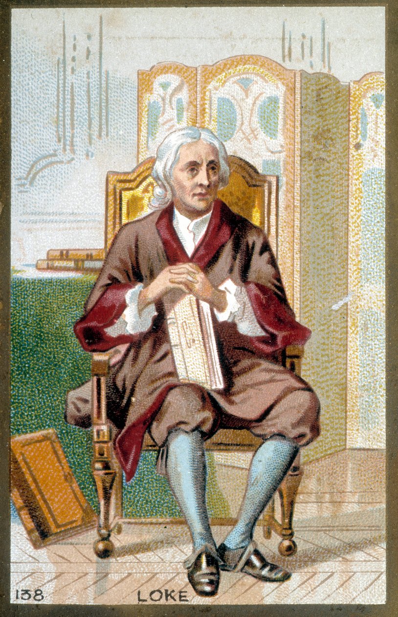 Portræt af John Locke (1632-1704), engelsk filosof. 1800-tallets kromolitografi. af Unknown artist
