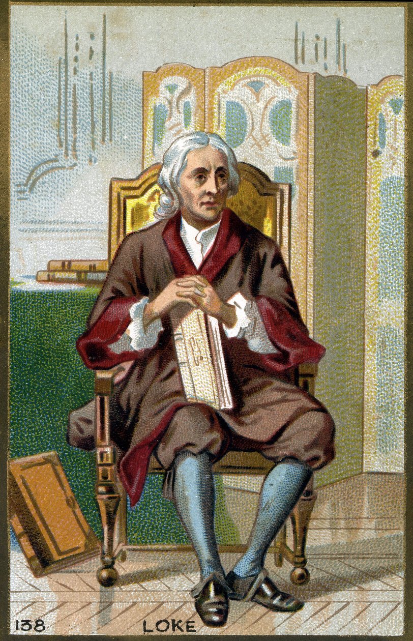 Portræt af John Locke (1632 - 1704) engelsk filosof. 1800-tallets kromolitografi. af Unknown artist