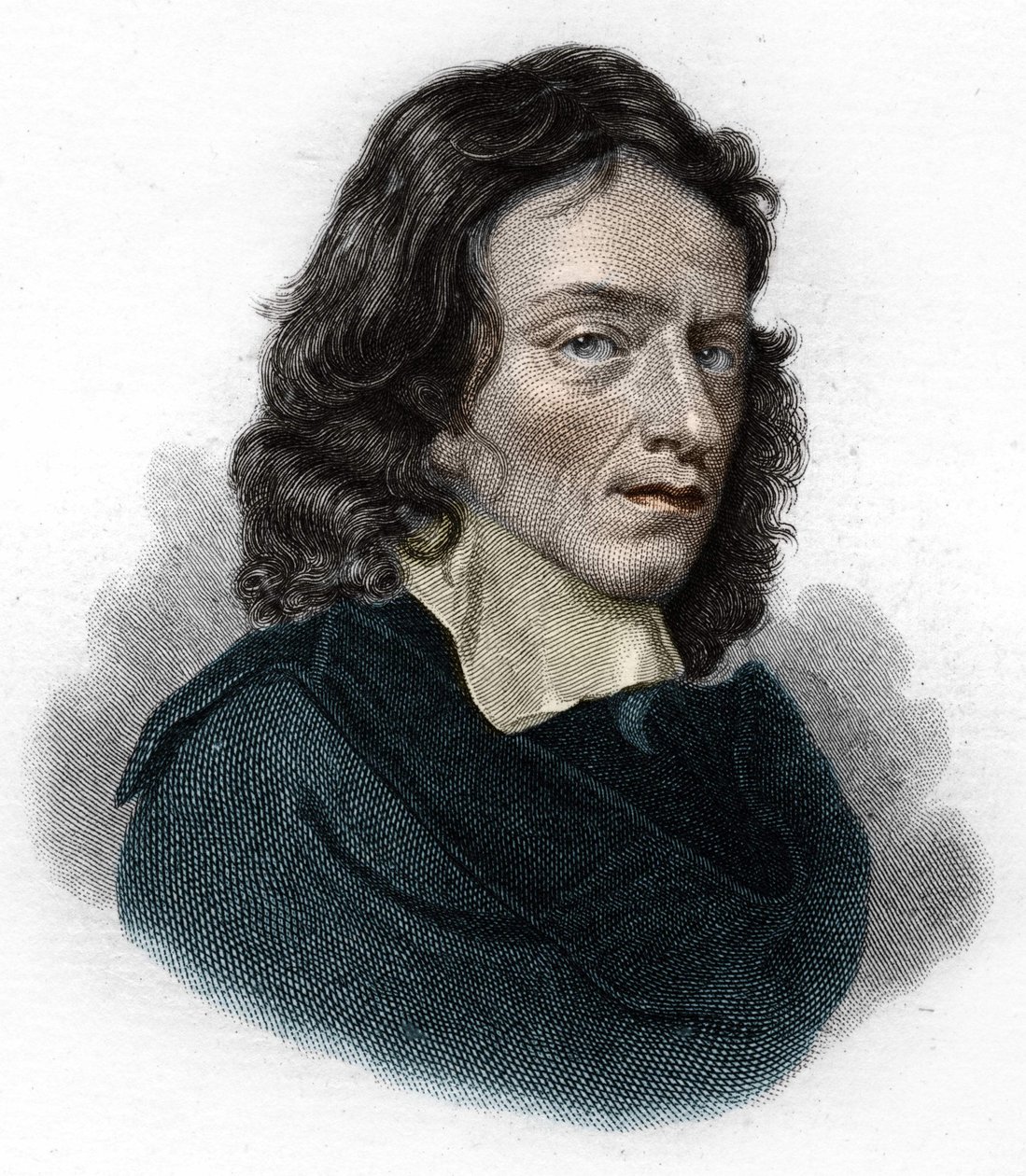 Portræt af John Milton, engelsk digter og essayist (1608 - 1674) af Unknown artist