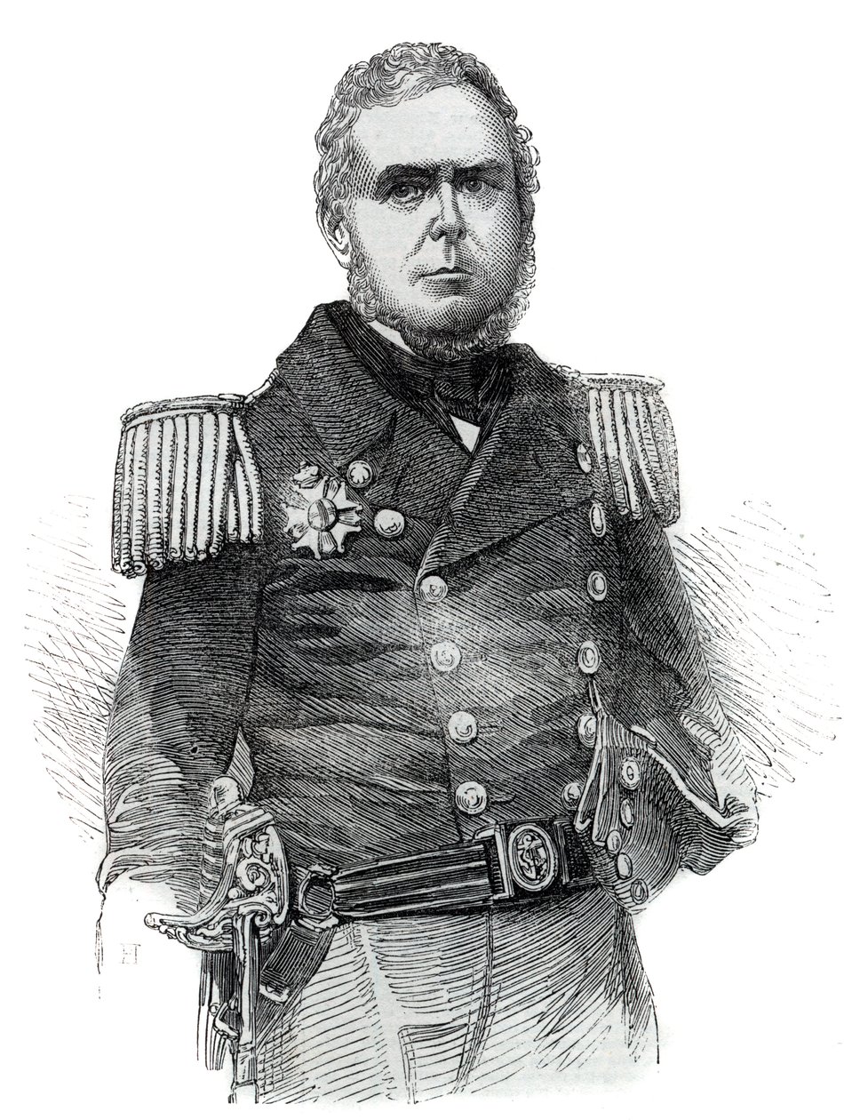Portræt af John Pascoe Grenfell (1800-1869) flådeofficer og diplomat fra Empire of Brazil - Indgravering 1852 af Unknown artist