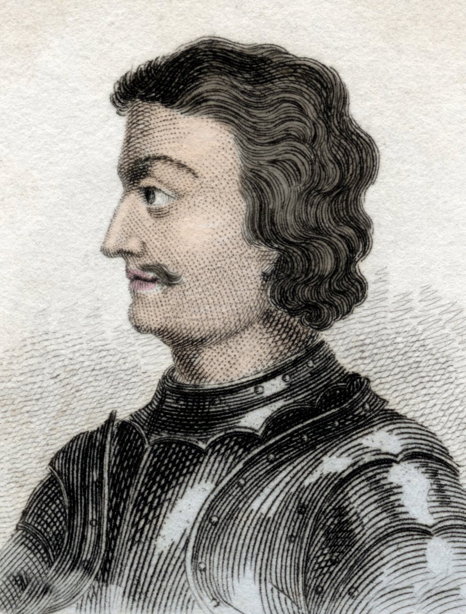 Portræt af John of Scotland eller John of Balliol (ca. 1248-ca. 1315), konge af Skotland. Indgravering af det 19. århundrede. af Unknown artist
