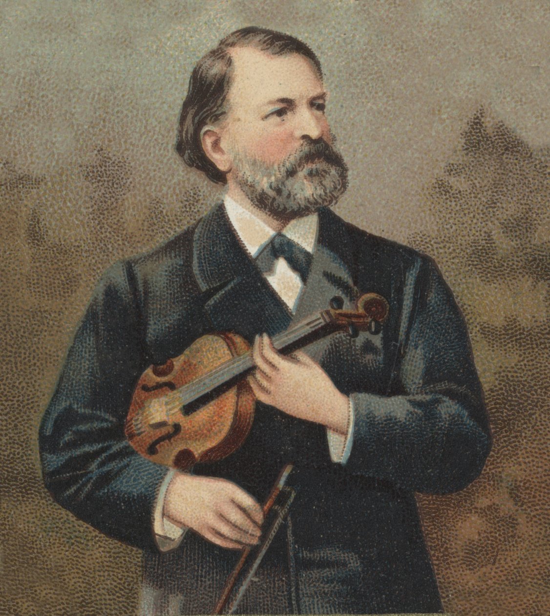Portræt af Joseph (Jos) Joachim (1831 -1907), ungarsk (østrig-ungarsk) violinist og komponist af jødisk oprindelse. af Unknown artist