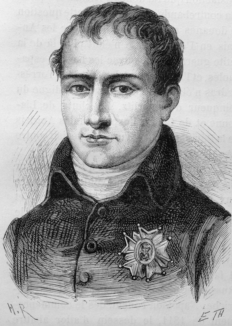 Portræt af Joseph Bonaparte (1768 - 1844). Indgravering af slutningen af det 19. århundrede i "Histoire de France"" af H. Martin. af Unknown artist