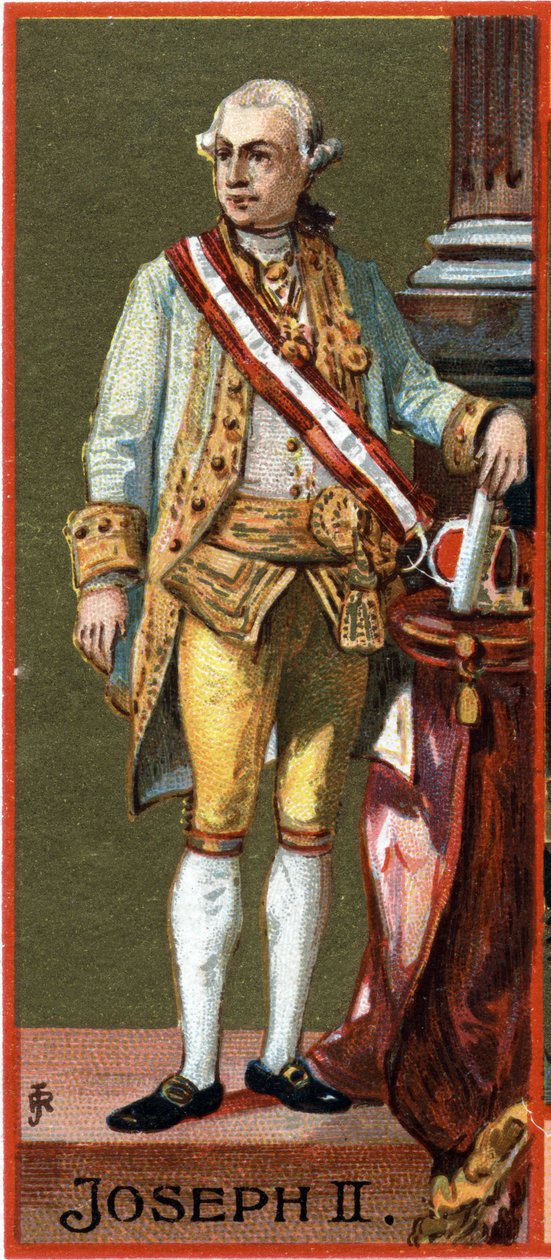 Portræt af Joseph II (1741-1790), ærkehertug af Østrig, kejser (valgt, ikke krone) af Det Hellige Rige (1765-1790). af Unknown artist