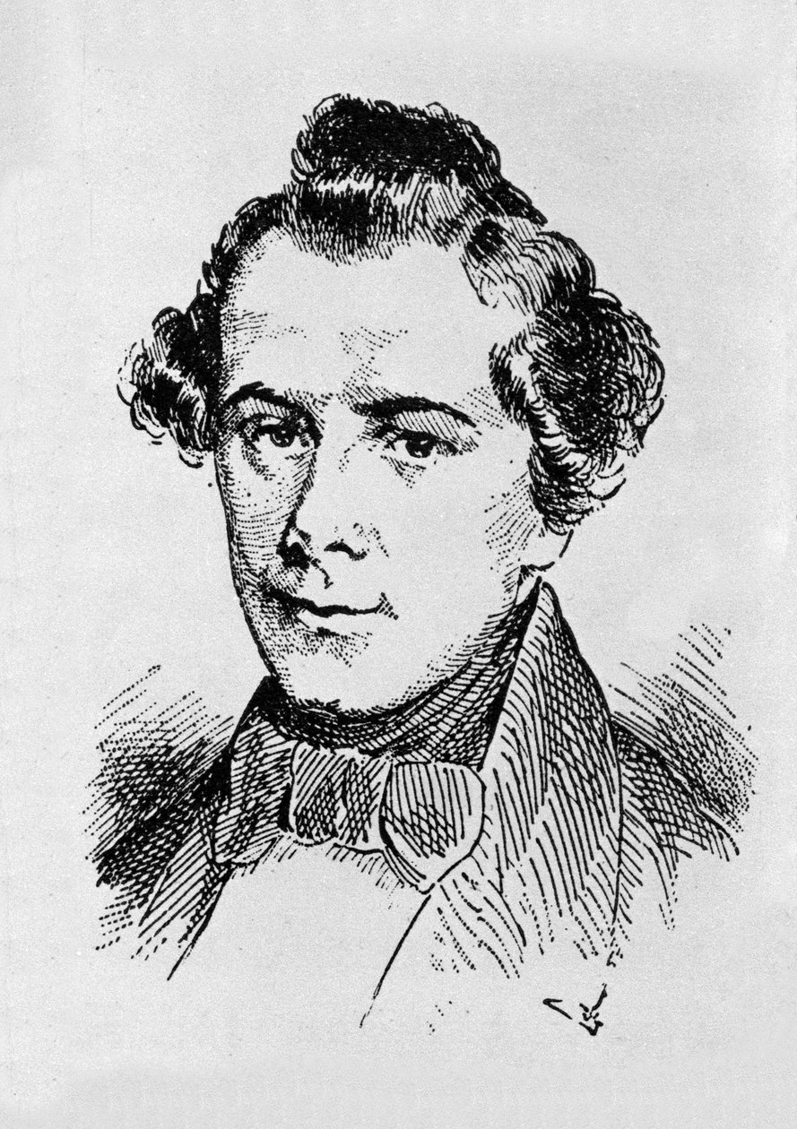 Portræt af Joseph Lanner østrigsk komponist, violinist og dirigent (1801-1843). af Unknown artist