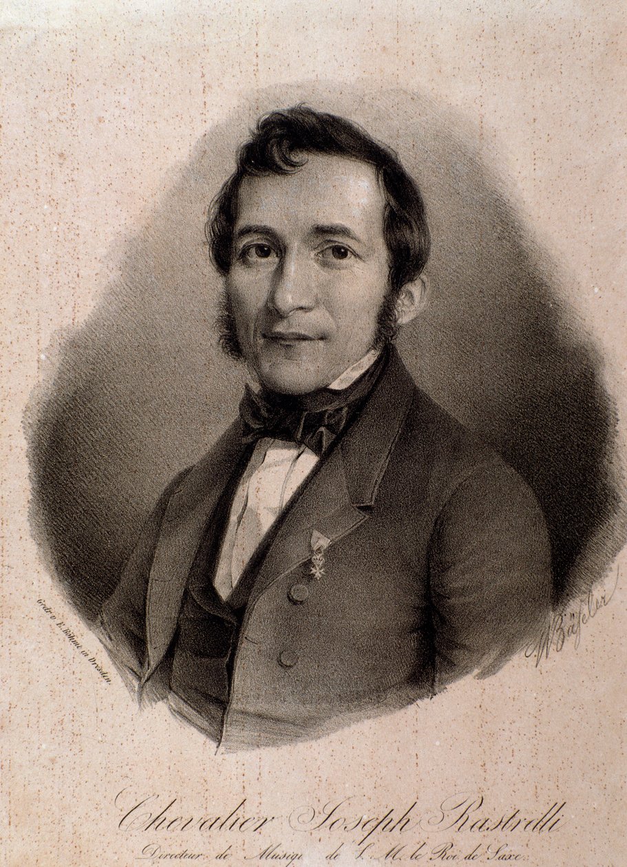 Portræt af Joseph Rastrelli (gravering) af Unknown artist