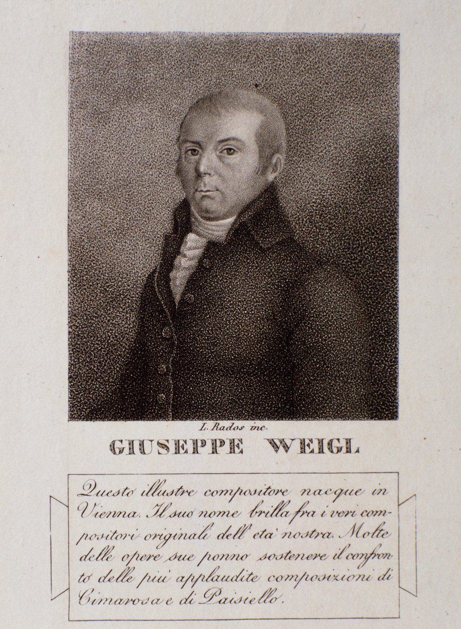 Portræt af Joseph Weigl (gravering af Unknown artist