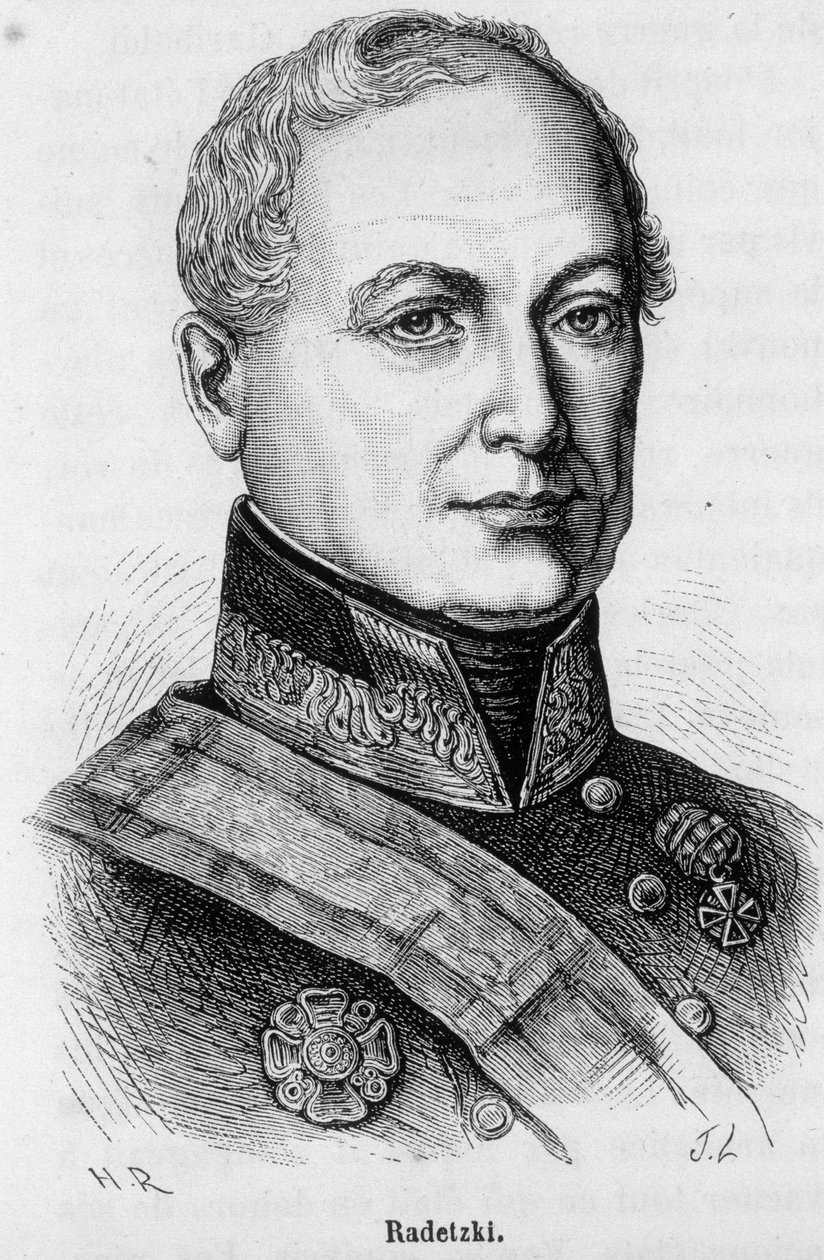 Portræt af Joseph Wenzel Radetzky von Radetz, østrigsk marechal (1766-1858). af Unknown artist