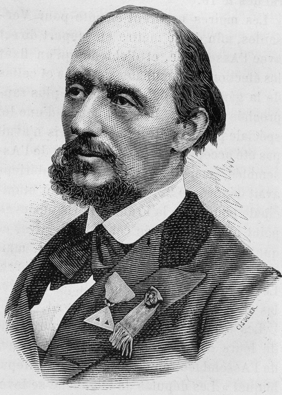 Portræt af Jules Bergeret (1839 - 1905). Indgravering af slutningen af det 19. århundrede i "Histoire de France"" af H. Martin. af Unknown artist