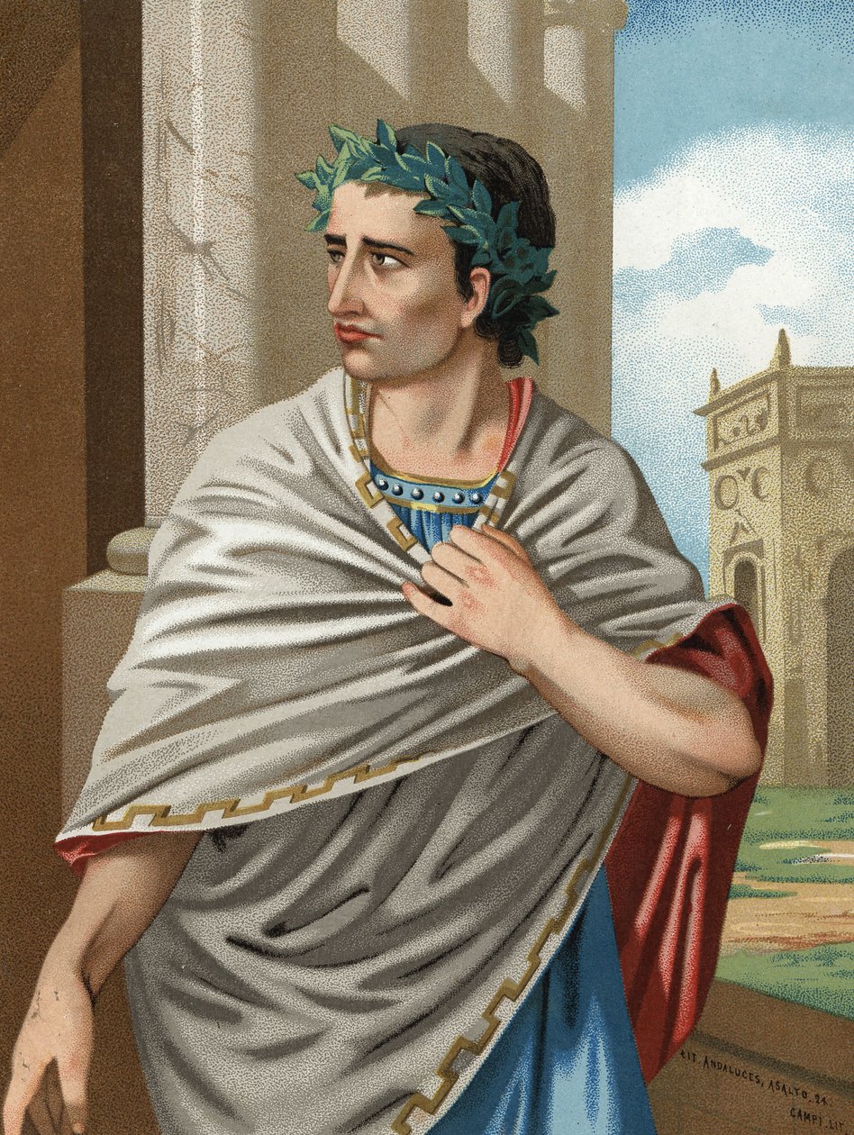 Portræt af Julius Cæsar på latin Caius Julius Cæsar statsmand og romersk general (Rom, v. 101 til Id., 44 f.Kr.). Barcelona 1877. af Unknown artist