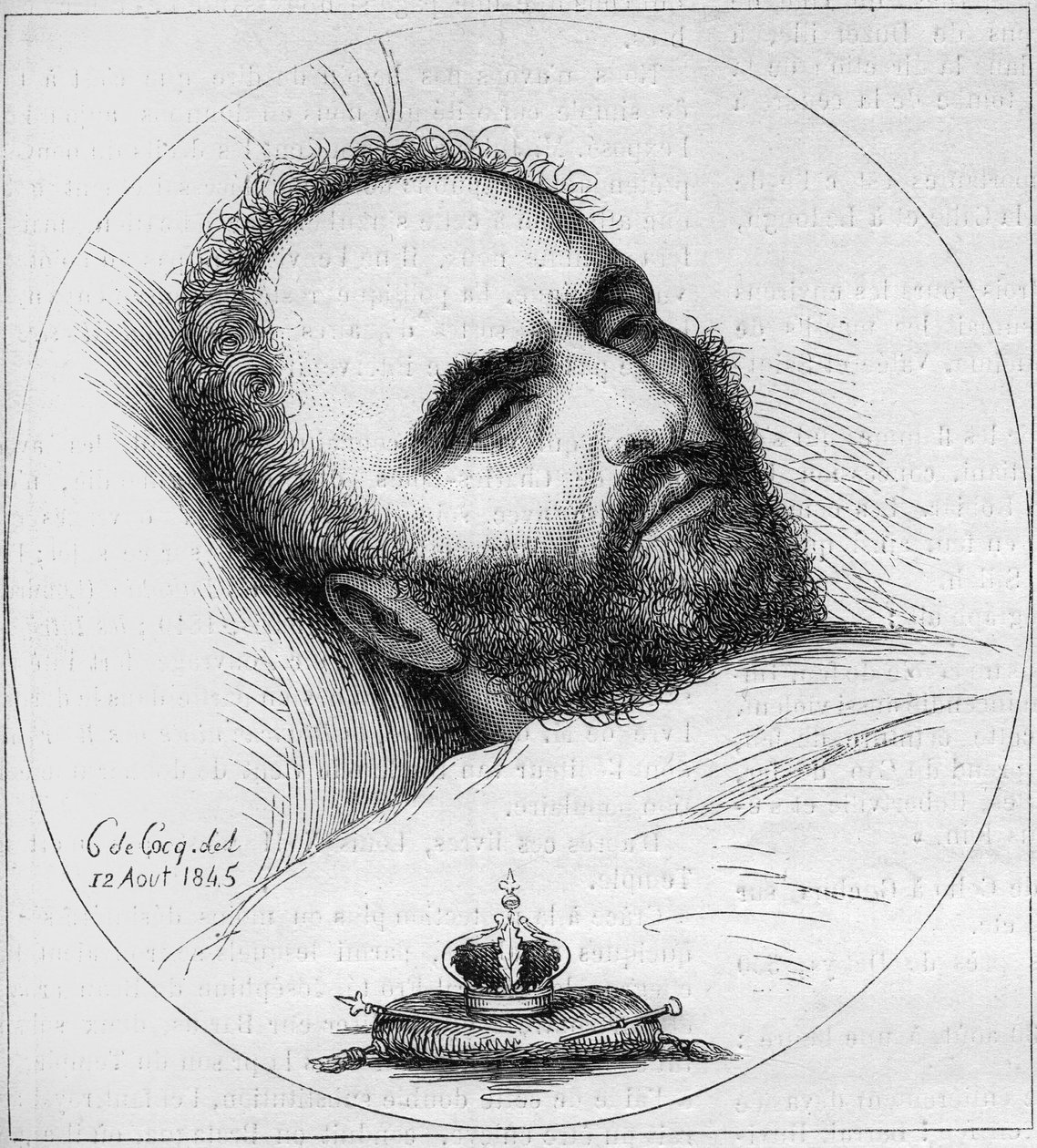 Portræt af Karl Wilhelm Naundorff (1785-1845), preussisk urmager, der udgav sig for at være konge af Frankrig Ludvig XVII. Indgravering af det 19. århundrede. af Unknown artist
