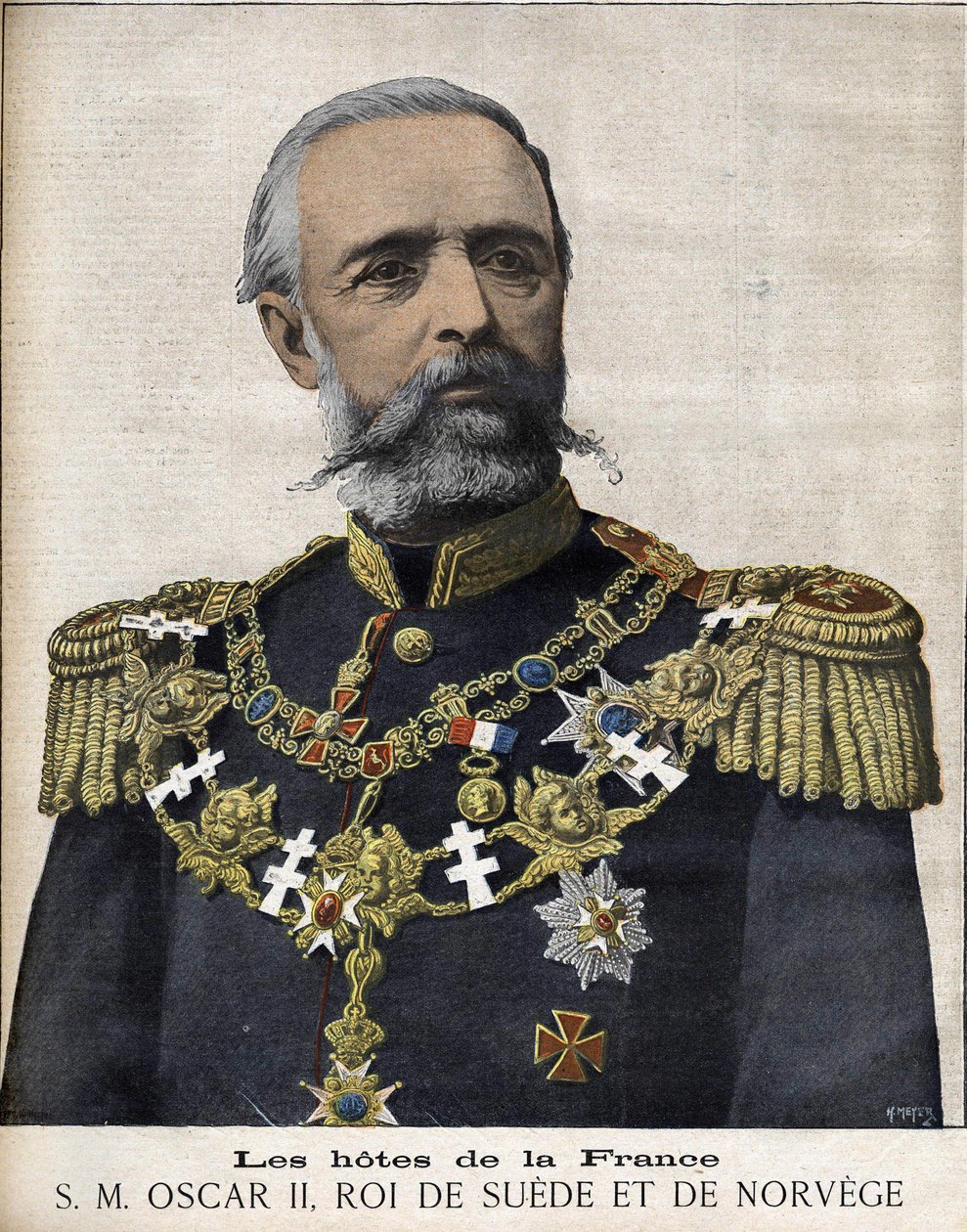Portræt af kong Oscar II. Konge af Sverige og Norge. 1829-1907. af Unknown artist