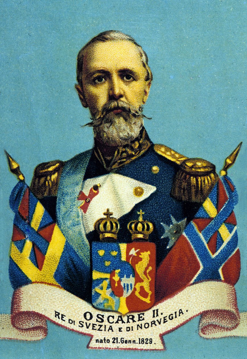 Portræt af kong Oscar II. Konge af Sverige og Norge. 1829-1907. af Unknown artist