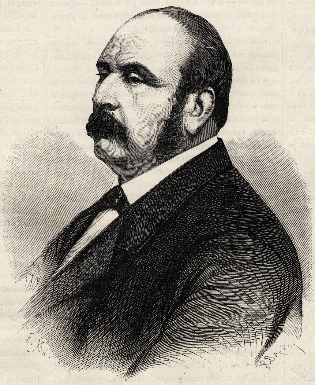 Portræt af Ledru Rollin (Ledru-Rollin) (1807-1874), fransk politiker. Indgravering af det 19. århundrede. af Unknown artist