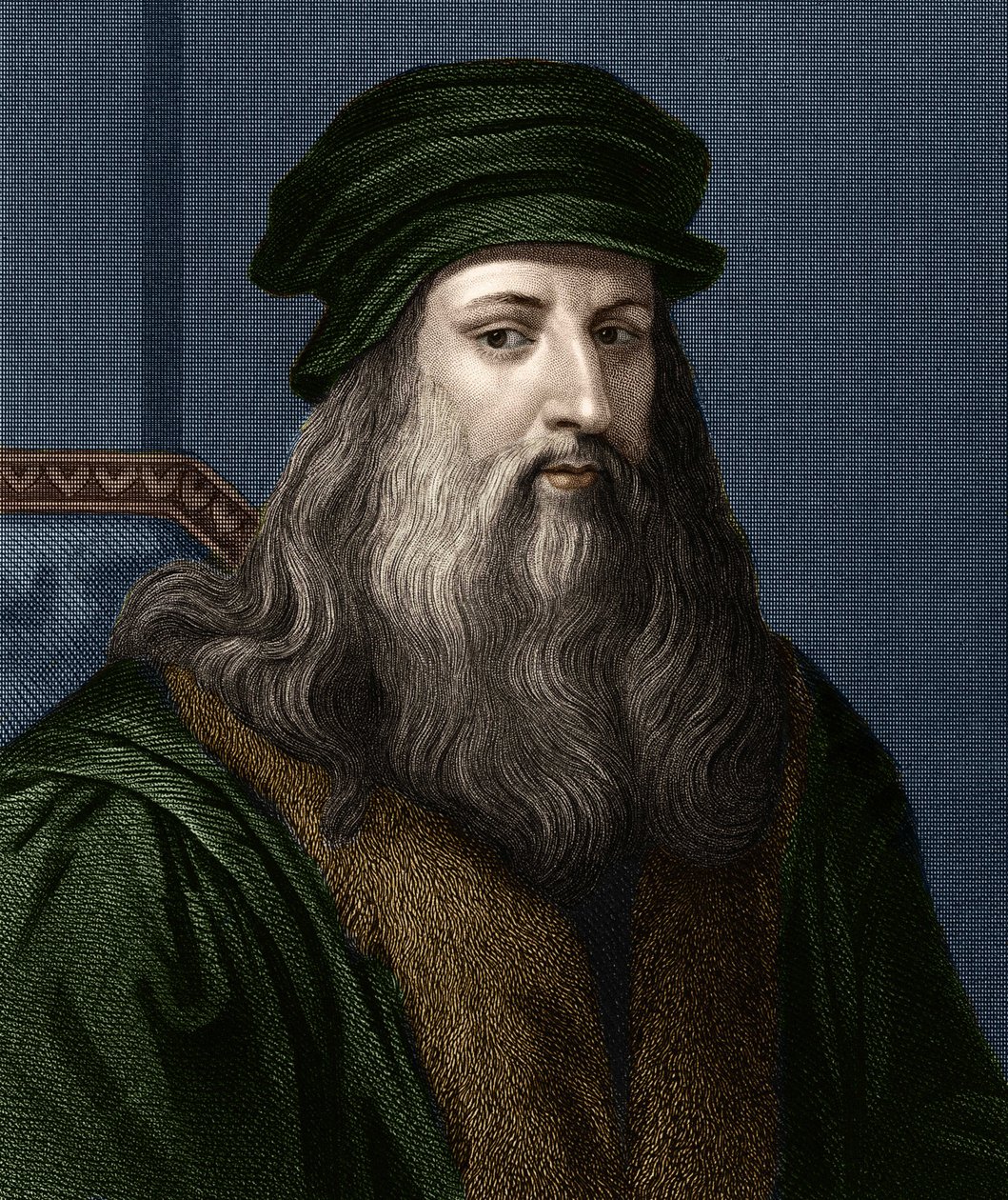 Portræt af Leonard de Vinci (1452-1519) (Leonardo da Vinci), italiensk maler. af Unknown artist