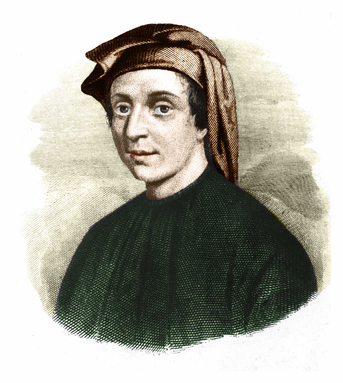Portræt af Leonardo Fibonacci (1170-1245). (Leonard af Pisa). italiensk matematiker. af Unknown artist