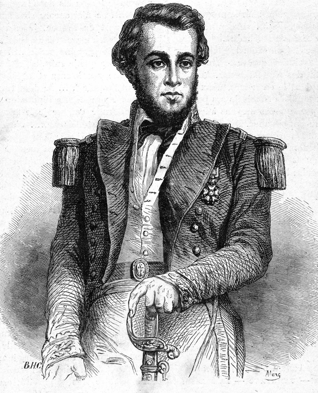 Portræt af løjtnant Bellot (1826-1853) - i "" Les Contemporains"", n.d. slutningen af ​​det 19. århundrede. af Unknown artist