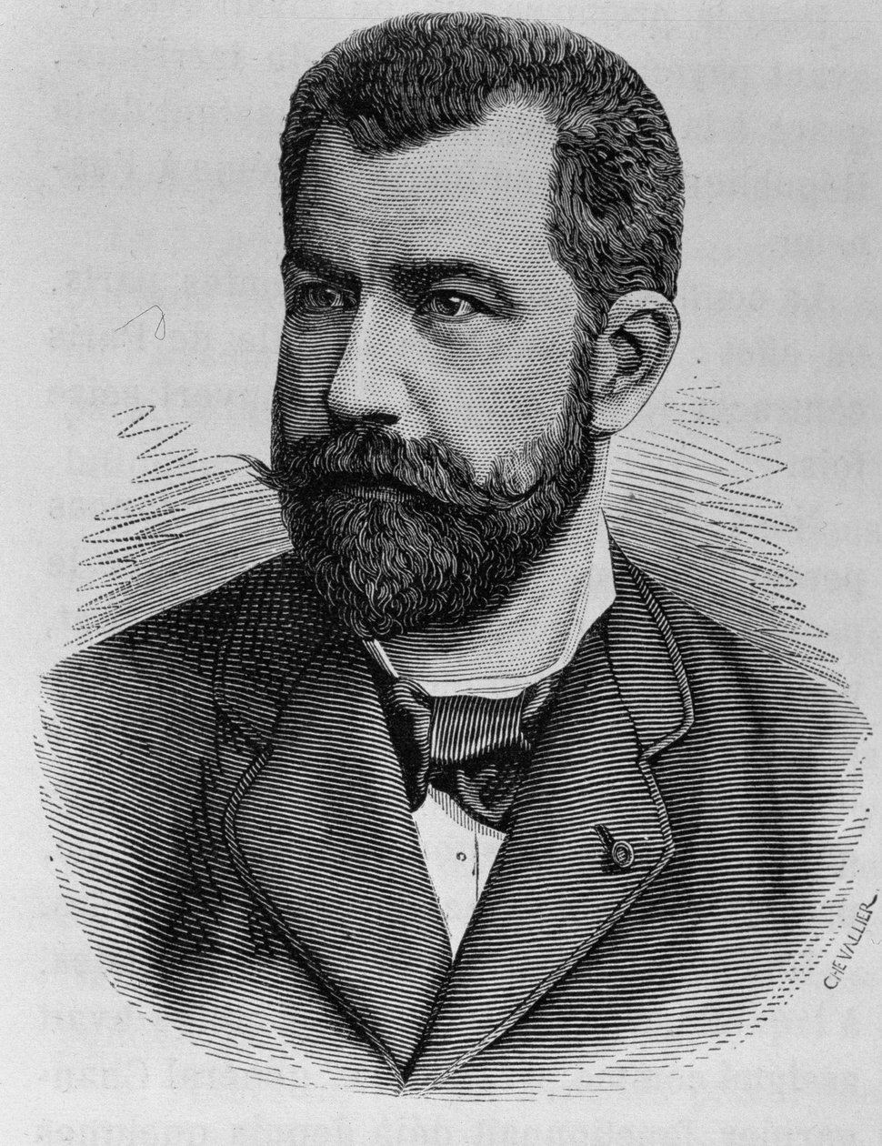 Portræt af Léon Renault. Stik fra slutningen af 1800-tallet i "Histoire de France"" af H. Martin. af Unknown artist