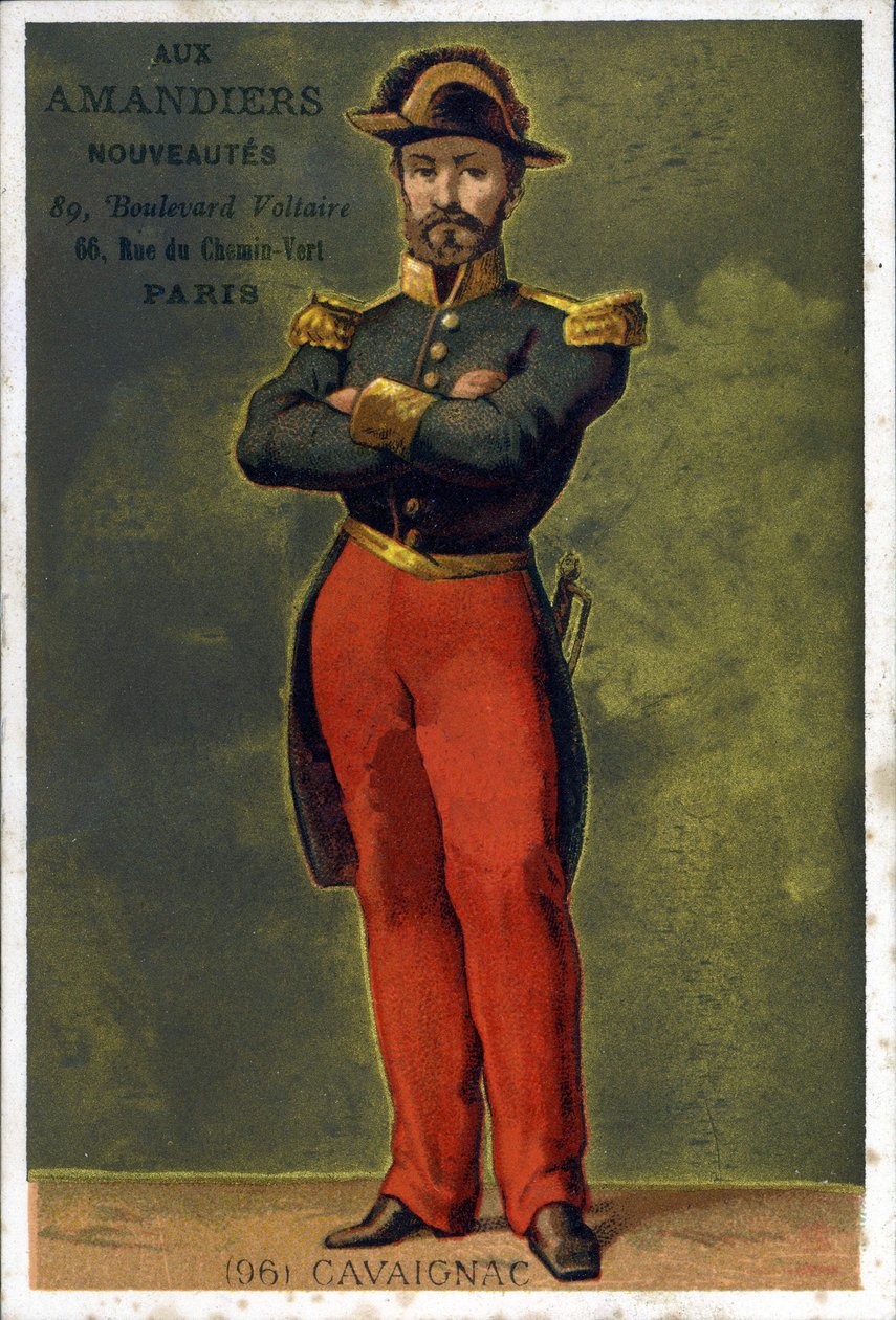 Portræt af Louis-Eugène Cavaignac (1802 - 1857), fransk general og politiker. Kromolitografi i slutningen af det 19. århundrede. af Unknown artist